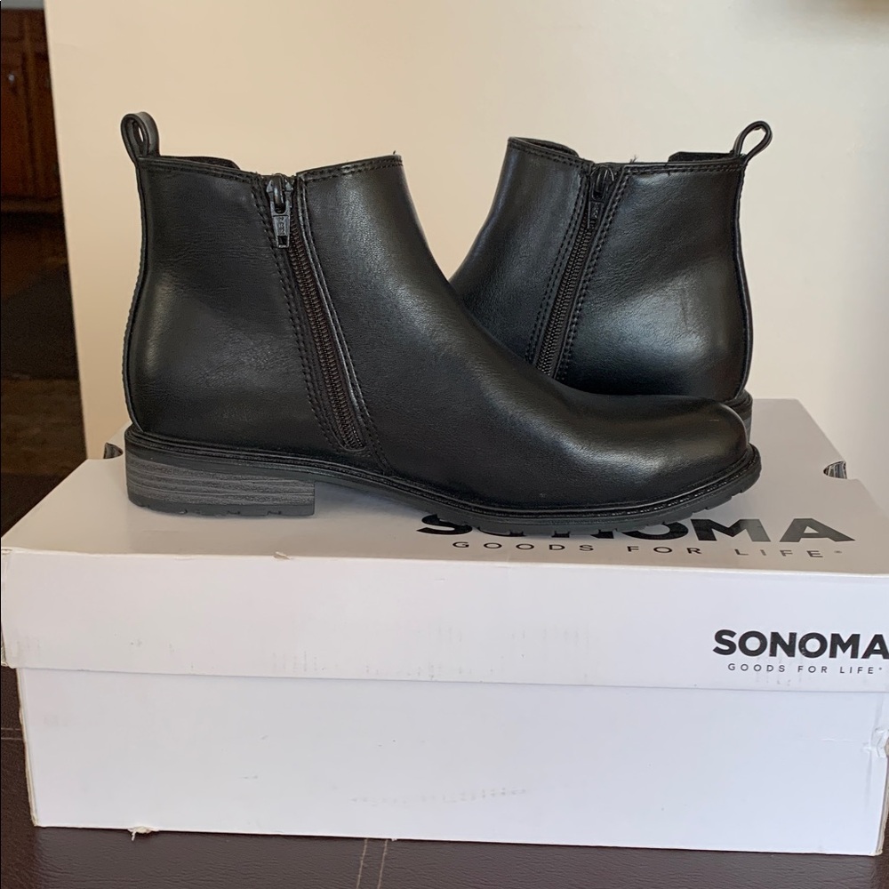 Sonoma Faux Leather Women’s Classic Black Boots - Picture 3 of 9
